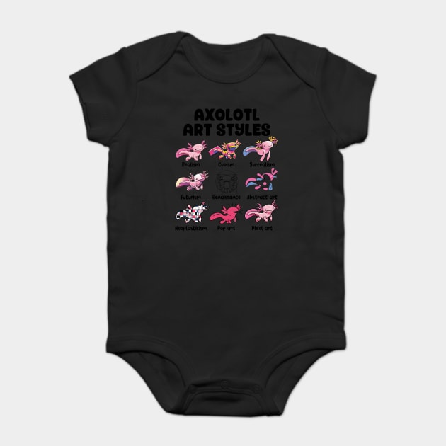 Axolotl Art Styles Baby Bodysuit by GoshWow®